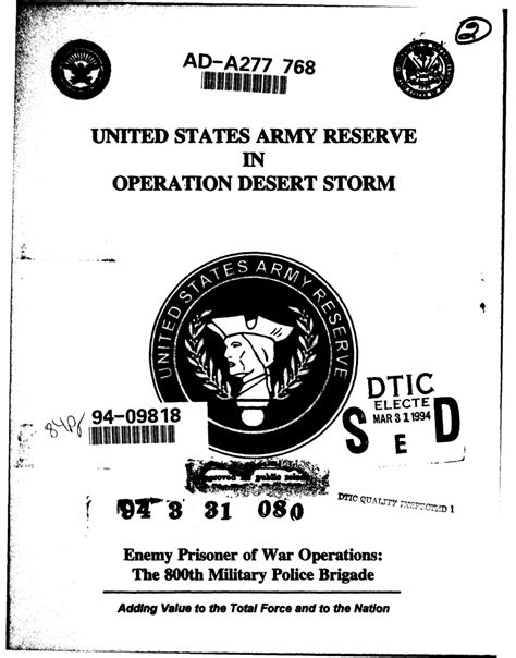 Pdf United States Army Reserve In Operation Desert Storm Enemy