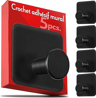 Menz Crochet adhésif mural 6 pcs en inox porte serviette salle de