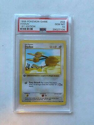 Doduo 1st Edition Base Set PSA 10 1999 POKEMON GEM MINT Card 48 102 EBay