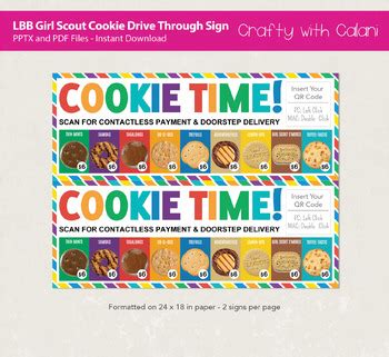 Girl Scout 2024 LBB Cookie Drive Through Sign Template Editable Text