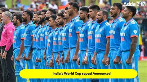 Indias World Cup Squad Announced