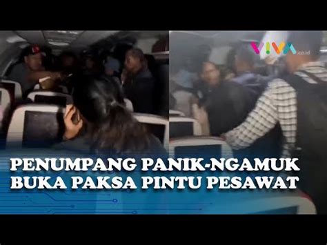 Suasana MENCEKAM Kabin Pesawat Penumpang Ngamuk Buka Paksa Emergency Exit