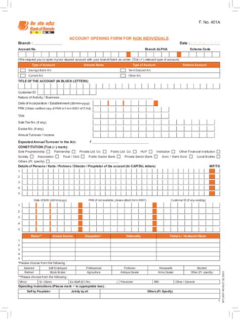 Fillable Online Fillable Online Account Opening Form For Non