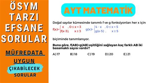 FONKSİYON SORUSUNUN İÇİNDE PUSUYA YATAN EKOK SORUSU Üniversite