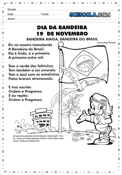 Poesias Dia Da Bandeira Para Imprimir E Colorir Series Iniciais