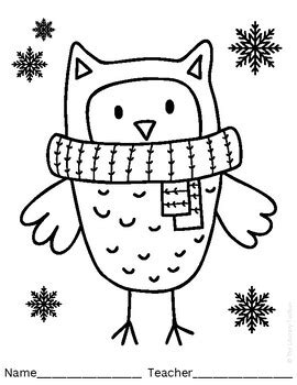 Coloring Pages: Winter Animals by The Library Toolbox | TPT