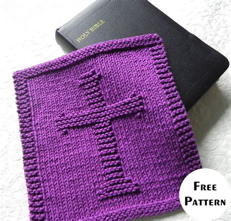 Christian Cross Knit Cloth Pattern Free Dishcloth Knitting Patterns