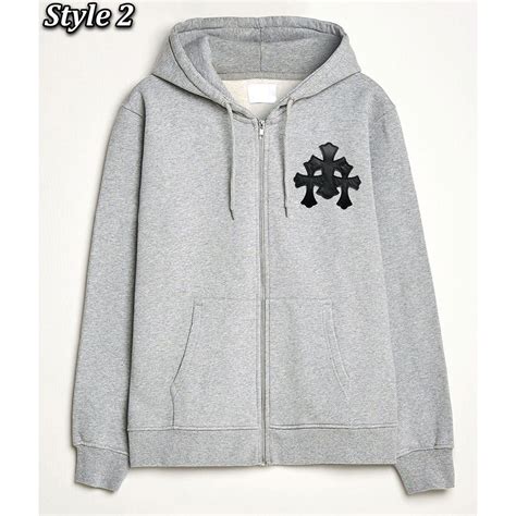 Zip Uppullover Chrome Hearts Hoodie Grey Jacket Makers