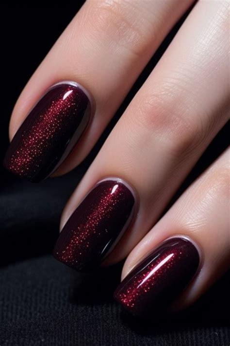 Elevate Your Style: Black and Burgundy Nails | Burgundy nails, Red ...