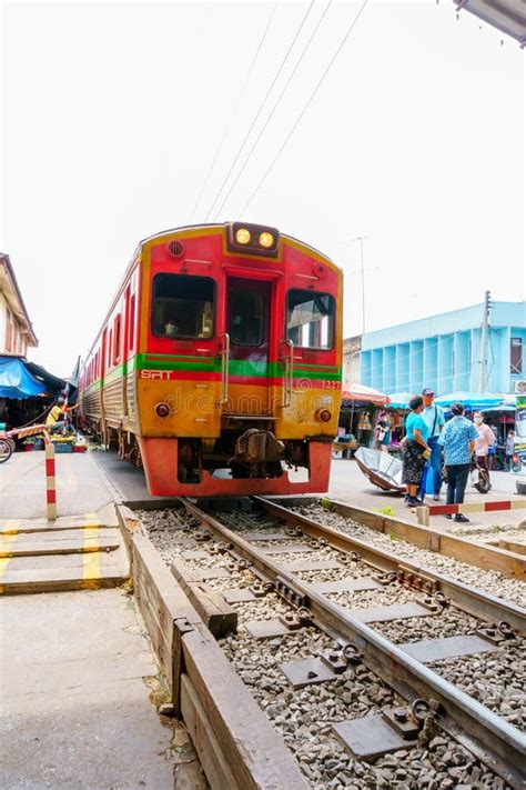 A Train Parked Inside a Train Station. Front View of Train. Editorial ...