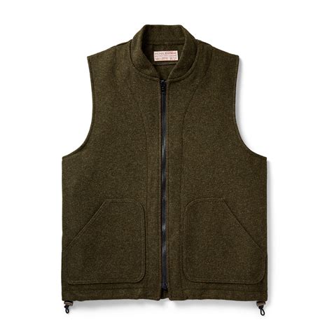 heavyweight wool outfitter vest forest green