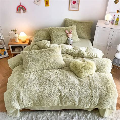 Oli Anderson Fluffy Duvet Cover Set King Size 3 Pieces Tufted Plush Shaggy