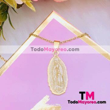 Collar Virgen De Guadalupe Acero Inoxidable A Todomayoreo