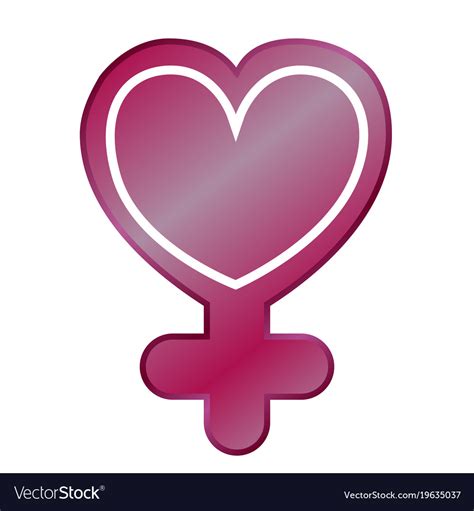 Heart Shaped Female Gender Symbol Royalty Free Vector Image