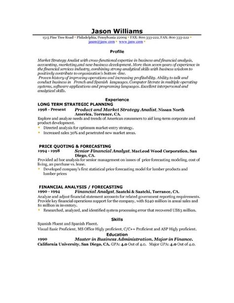 Example Resume Free Example Of Resume