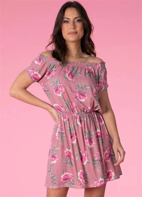 Vestido Ciganinha Floral Geom Trico Queima De Estoque