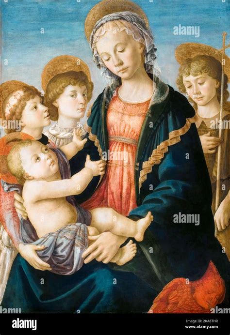 Sandro Botticelli la Virgen con el Niño con dos ángeles y el joven San