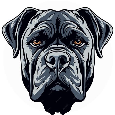 A powerful and realistic illustration of a black mastiff head perfect