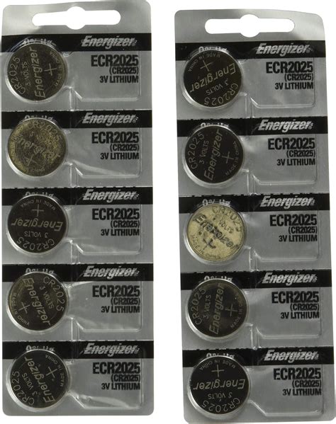 Energizer Cr2025 3v Lithium Coin Battery 10 Pack 2 Packs Of 5 Health And Household