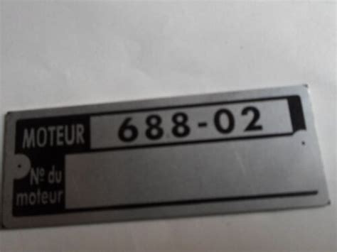 Nameplate Renault Motor Sign Moteur 688 02 Day Plaque Placa Targa S47