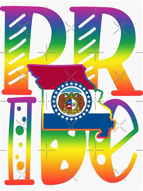 Missouri Gay Pride In Art Block Letters Sticker By Tropicaltees