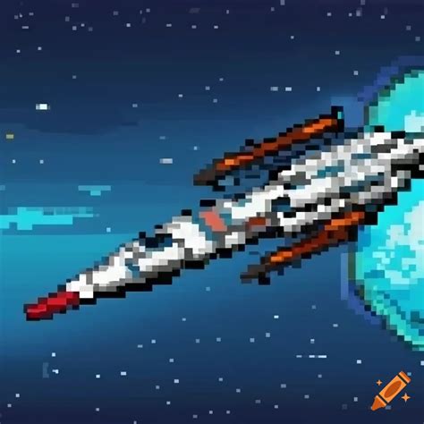 Pixel Art Space Ship Panoramic View On Craiyon