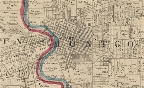 Franklin County Ohio 1856 Old Wall Map Reprint With Etsy