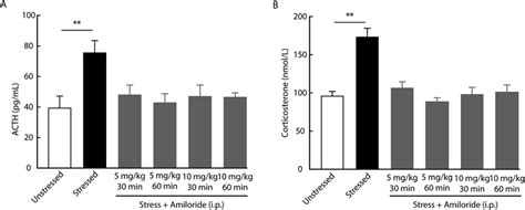 Effects Of Amiloride On Serum Acth And Corticosterone Levels A And B