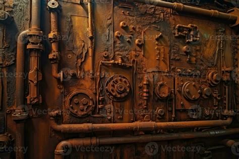 Scifi Steampunk Rusty Wall Background Machinery Texture Design