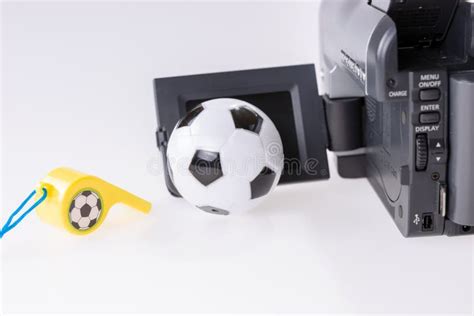 Equipment for the Video Assistant Referee Isolated on White Stock Photo ...