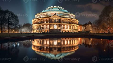 Night view of Royal Albert Hall. Generative AI 32976300 Stock Photo at ...