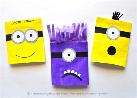 Simple and Fun DIY Minion Puppets for Kids - Artsy Momma