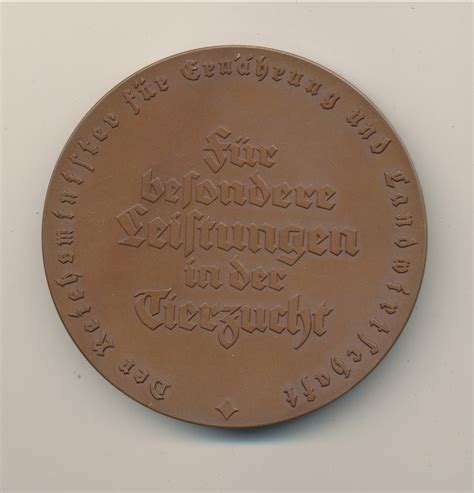 Bronze Medaille F R Besondere Leistungen In Der Tierzucht In Der