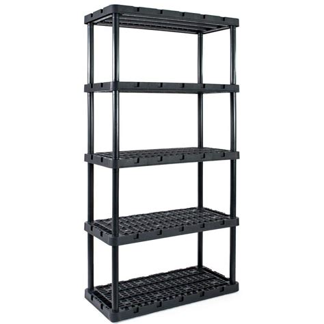 GRACIOUS LIVING Knect A Shelf Black 5 Tier Heavy Duty Ventilated