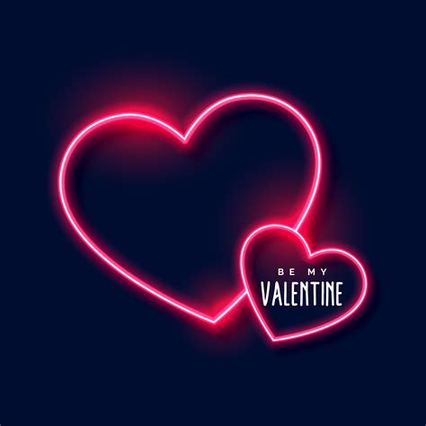 Neon Hearts Background For Valentines Day Download Free Vector Art