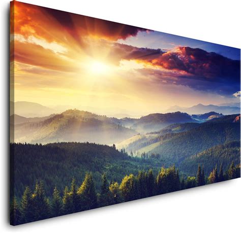 Paul Sinus Art Leinwandfoto Als Panorama SCHWARZ Weiss 150x50cm Berge