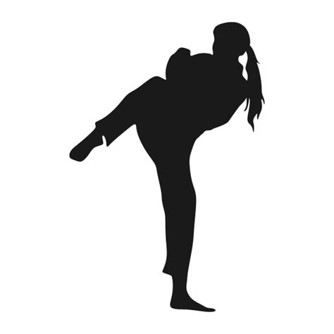 Karate Girl Silhouette at GetDrawings | Free download