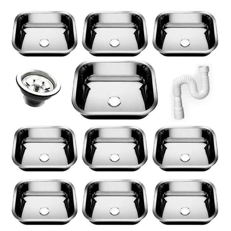 Cubas Para Pia Inox - 10 Cubas Pia Inox N0 40x34x17 Aço 430 Cozinha As Atacado Kit | Shopee ...