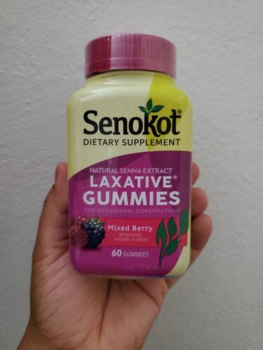 Senokot Natural Senna Extract Laxative Gummies Mixed Berry Gummy 60 Ct