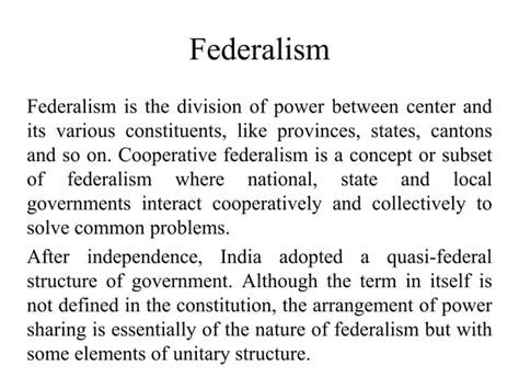 Cooperative Federalism Ppt