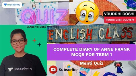 Complete From The Diary Of Anne Frank Mcqs For Term Menti Quiz Cbse