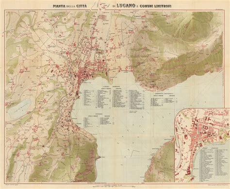 Pianta Della Citt Di Lugano E Comuni Limitrofi By Kummerly E Frey
