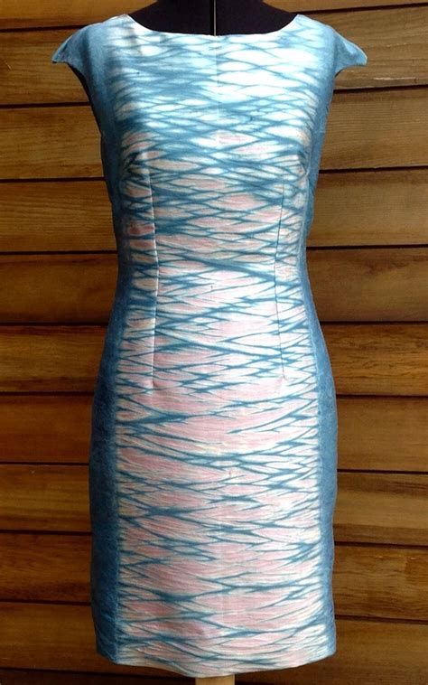 Robe Soie Sauvage Teinture Indigo Shibori Dye Tie Dye Print Tie Dye