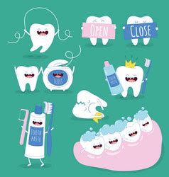 Foods For Healthy Teeth Cartoon Card Royalty Free Vector