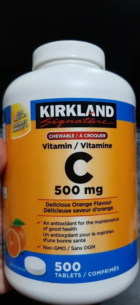 Kirkland Chewable Vitamin C 500mg, 500 Tablets Whole And, 59% OFF