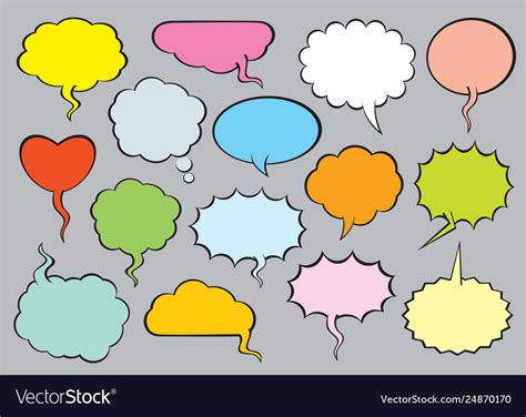 Set Color Comic Speech Bubbles Royalty Free Vector Image