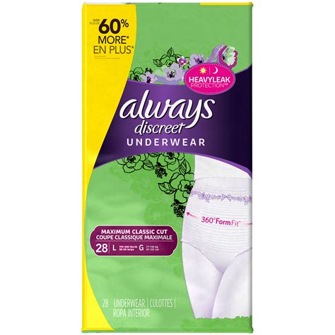 Always Discreet Incontinence Underwear Maximum Absorbency Large 28 Ct