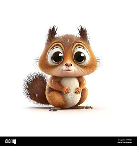 A Cartoon Squirrel With Big Eyes And Big Eyes Stock Photo Alamy