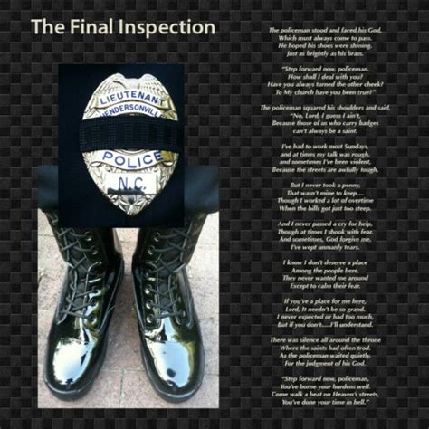 Fallen Officer S Final Inspection Policemans Prayer Pinterest