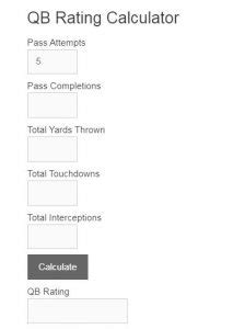 how to calculate qb passer rating